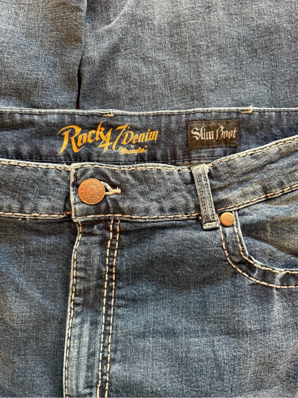 Rock 47 Denim Wrangler 42 x 32 Slim Boot